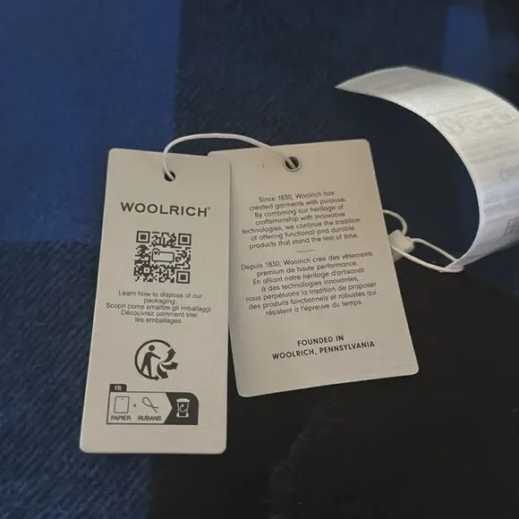 WOOLRICH BLANKET. BUFFALO BLUE - Picture 8 of 8